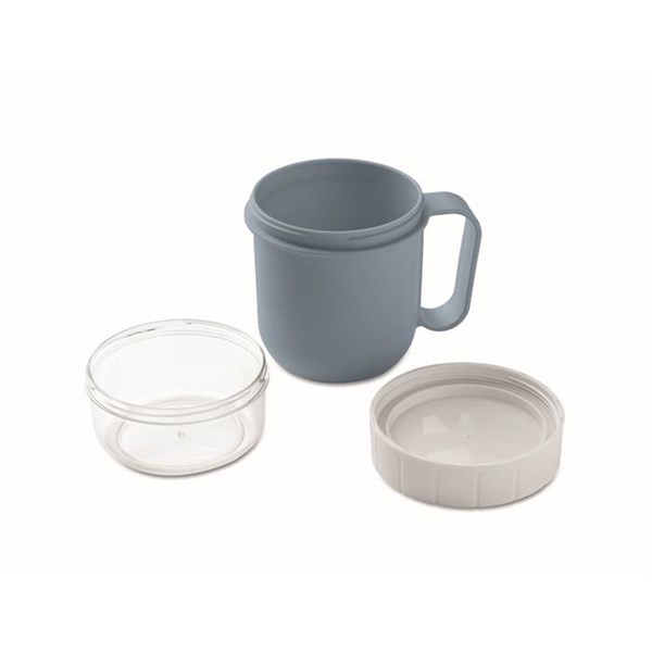 Obrázky: Cestovní dvojhrnek z PP 450ml/160ml, petrolejová, Obrázek 5