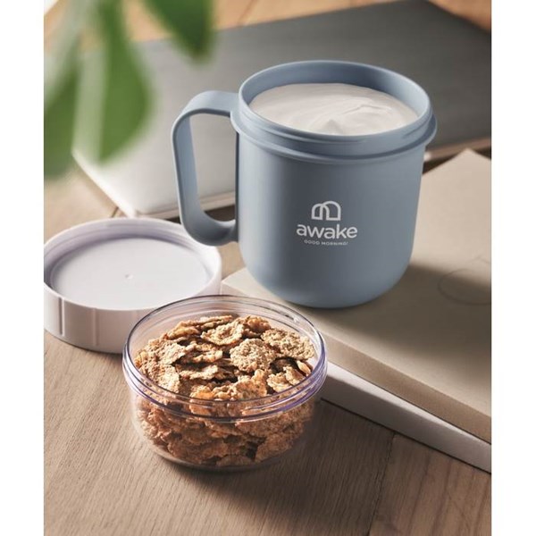 Obrázky: Cestovní dvojhrnek z PP 450ml/160ml, petrolejová, Obrázek 7