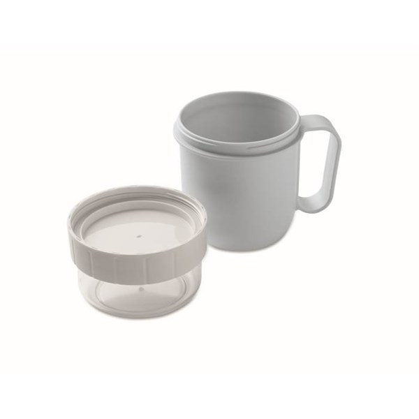 Obrázky: Cestovní dvojhrnek z PP 450ml/160ml, sv. modrá, Obrázek 4