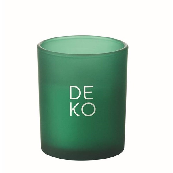 Obrázky: Skleněná svíčka z rostlinného vosku 80g, zelená, Obrázek 7