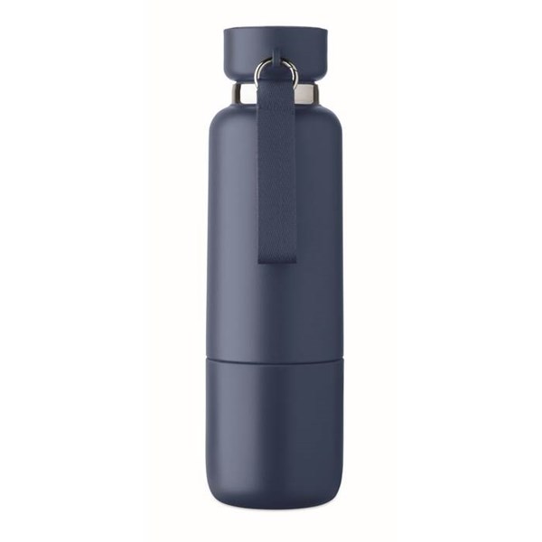 Obrázky: Dvoustěnná láhev 500ml s poutkem, modrá, Obrázek 7