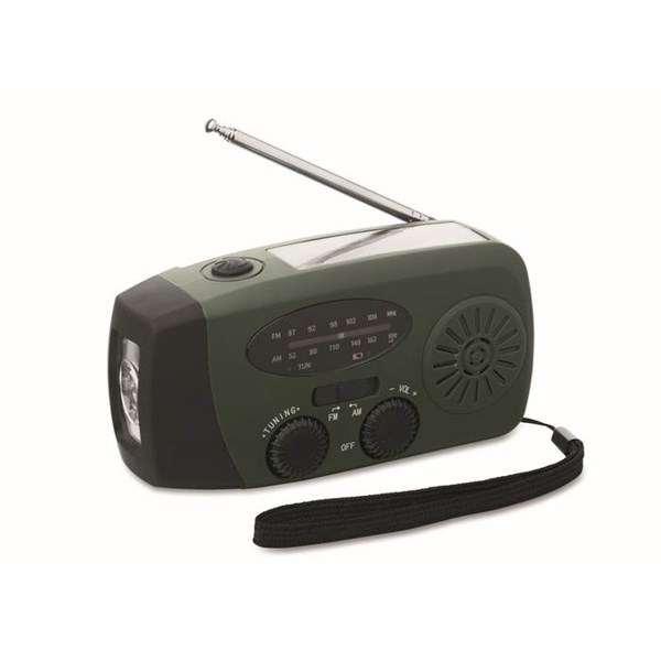 Obrázky: Přenosné rádio s LED svítilnou, zelená, Obrázek 2