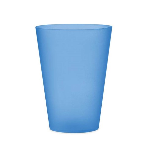 Obrázky: Modrý kelímek 300ml z matného PP pro opak. použití