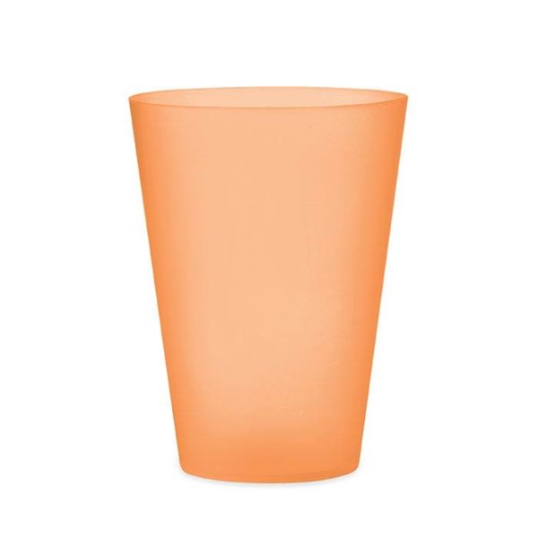 Obrázky: Oranžový kelímek 300ml z mat. PP pro opak. použití