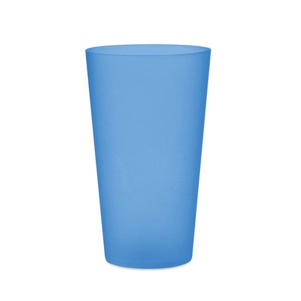 Obrázky: Modrý kelímek 500ml z matného PP pro opak. použití
