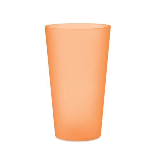 Obrázky: Oranžový kelímek 500ml z mat. PP pro opak. použití