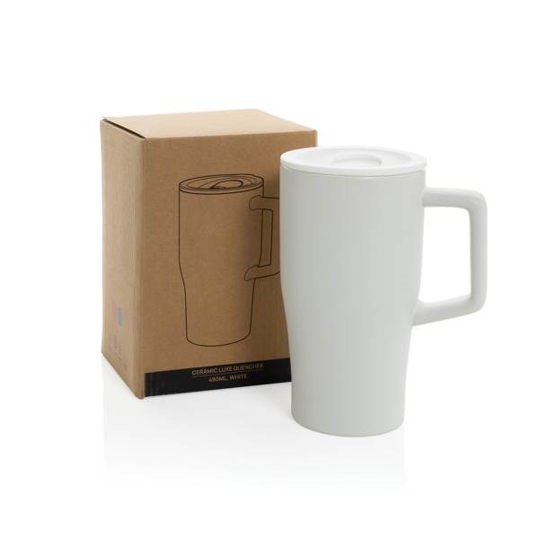 Obrázky: Keramický hrnek 490ml s rukojetí, bílá, Obrázek 5