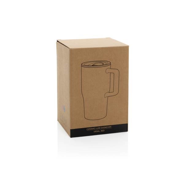 Obrázky: Keramický hrnek 490ml s rukojetí, červená, Obrázek 6