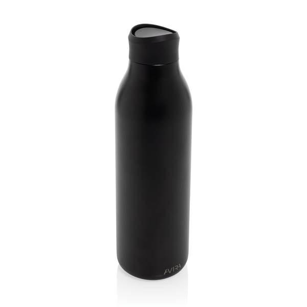 Obrázky: Černá láhev na vodu 600ml z recykl. nerez oceli