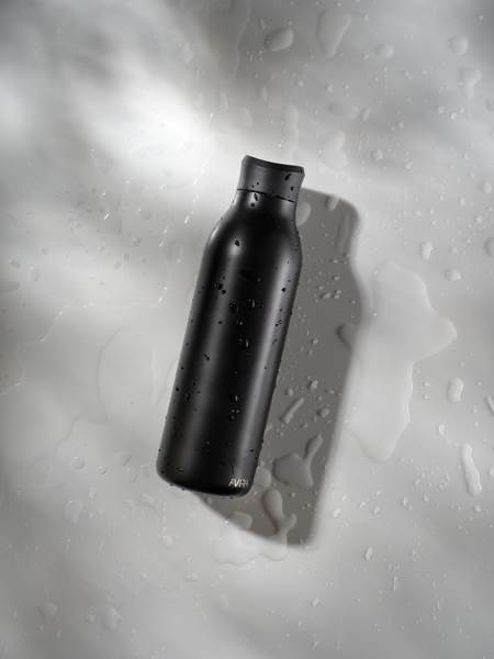 Obrázky: Černá láhev na vodu 600ml z recykl. nerez oceli, Obrázek 12