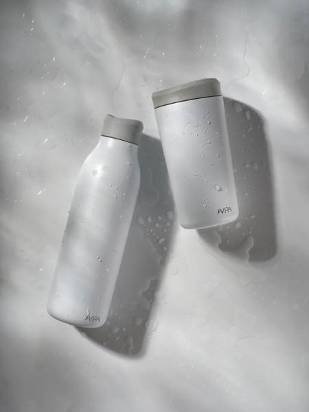 Obrázky: Bílá láhev na vodu 600ml z recykl. nerez oceli, Obrázek 11