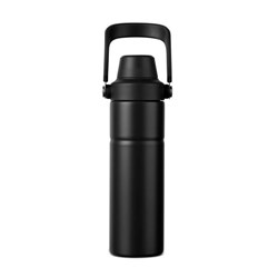 Obrázky: Termoska s držadlem 600 ml z recykl. oceli, černá