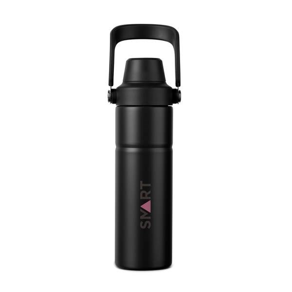 Obrázky: Termoska s držadlem 600 ml z recykl. oceli, černá, Obrázek 7