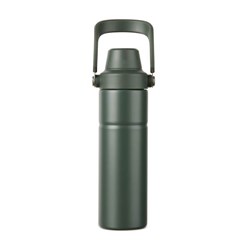 Obrázky: Termoska s držadlem 600 ml z recykl. oceli, zelená