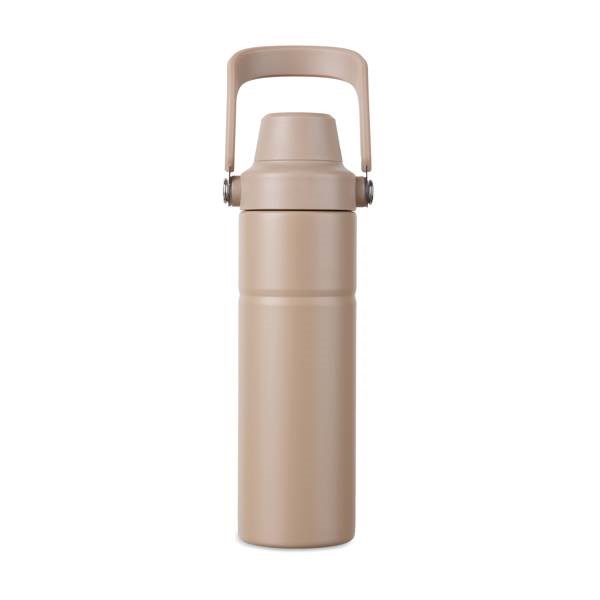 Obrázky: Termoska s držadlem 600 ml z recykl. oceli, béžová
