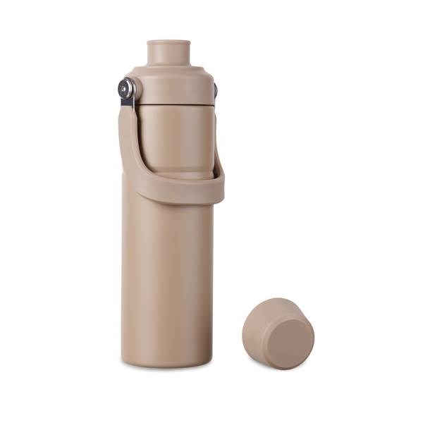 Obrázky: Termoska s držadlem 600 ml z recykl. oceli, béžová, Obrázek 4