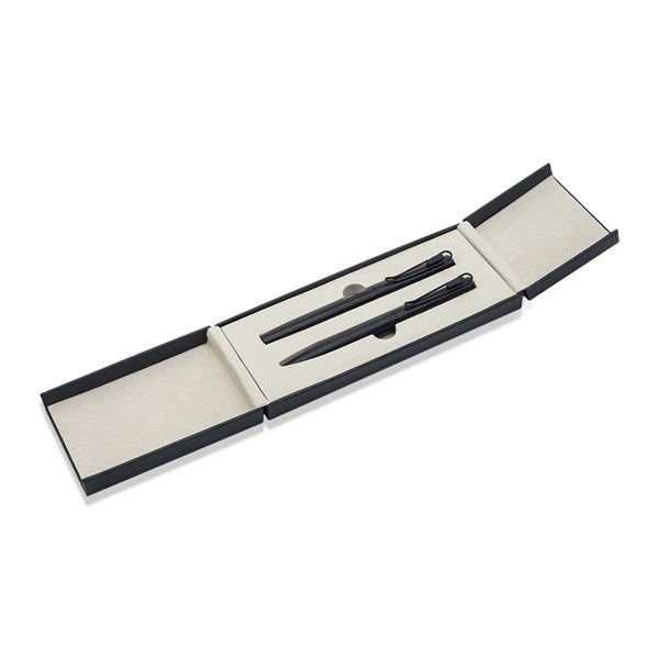 Obrázky: Dárková psací sada kul. pera a rolleru, černá, Obrázek 2