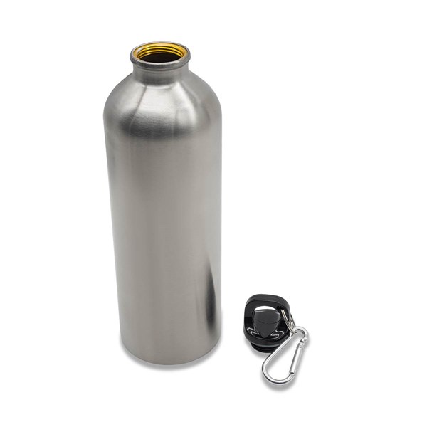 Obrázky: Láhev 800 ml z nerez oceli s karabinou, stříbrná, Obrázek 2