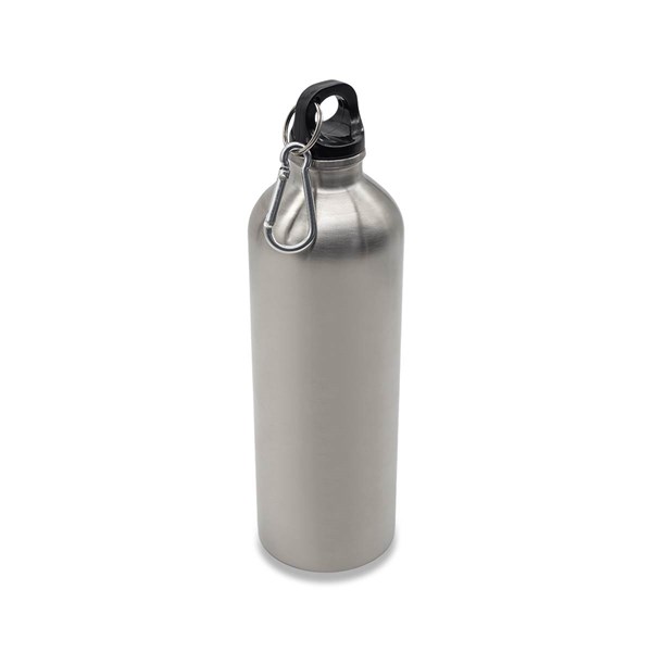 Obrázky: Láhev 800 ml z nerez oceli s karabinou, stříbrná, Obrázek 3