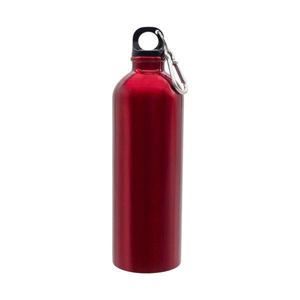 Obrázky: Láhev 800 ml z nerez oceli s karabinou, červená