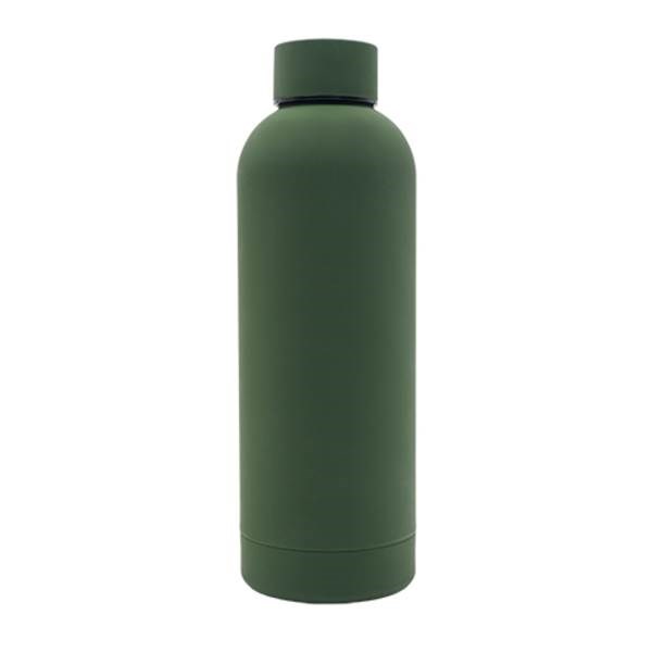 Obrázky: Tm. zelená nerez. termoska 500 ml s pogum.povrchem