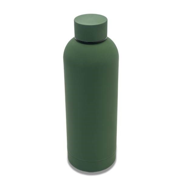Obrázky: Tm. zelená nerez. termoska 500 ml s pogum.povrchem, Obrázek 2