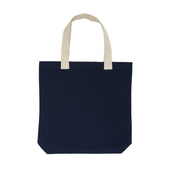 Obrázky: Tm.modrá taška z recykl. bavlny 340g se dnem, Obrázek 2