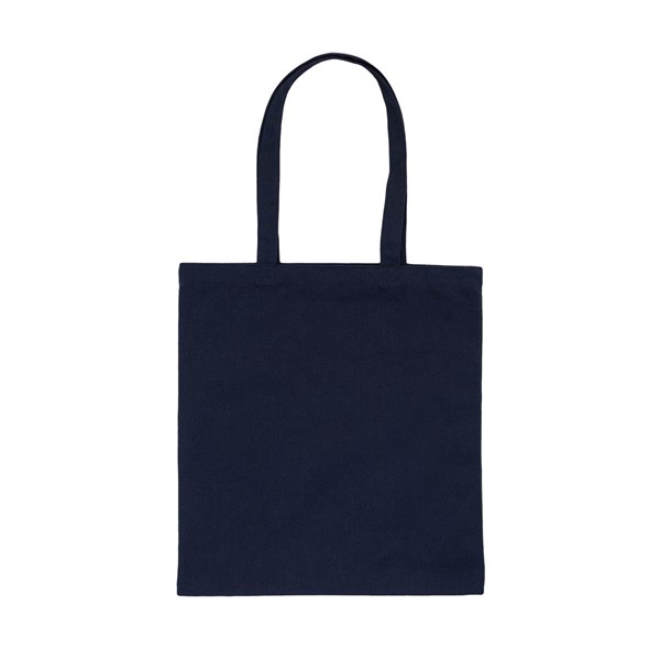 Obrázky: Tm. modrá nákupní taška z recykl. bavlny 340g