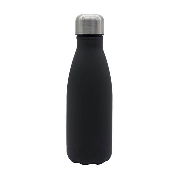 Obrázky: Černá pogumovaná láhev 330ml z nerez. oceli, Obrázek 2