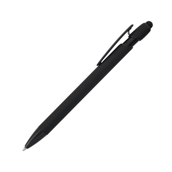 Obrázky: Černé pogum. hliník. pero s černými doplň.+stylus, Obrázek 3