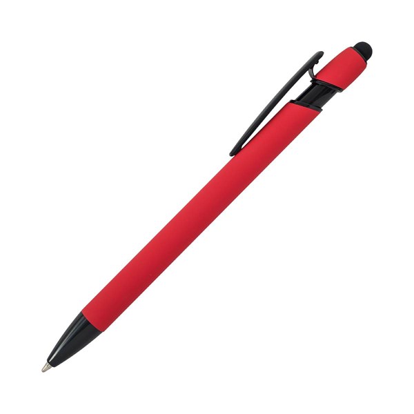 Obrázky: Červené pogum. hliník. pero s černými doplň.+stylus, Obrázek 3