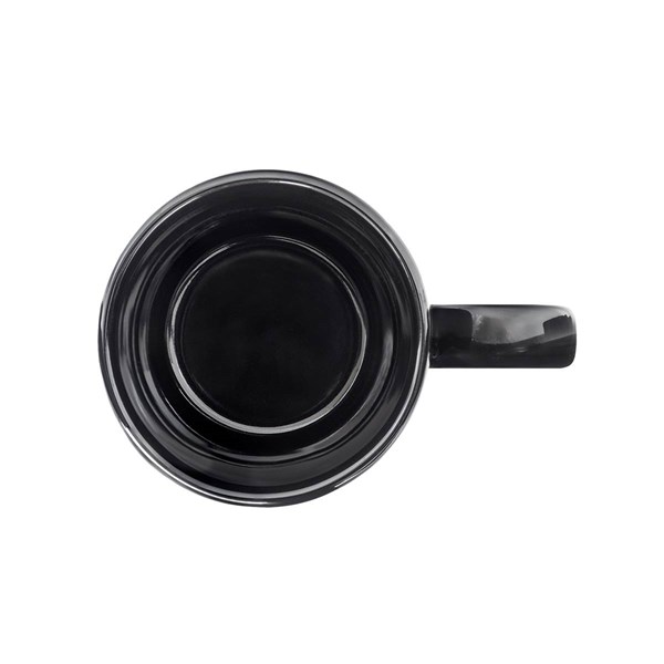 Obrázky: Černý keram.hrnek 480 ml s kovovou plochou, Obrázek 3