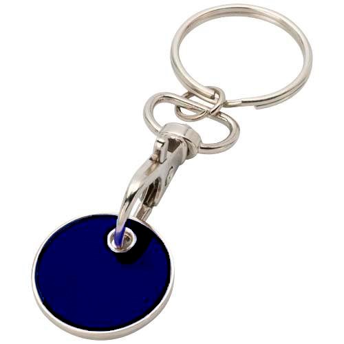 Obrázky: Klíčenka s žetonem na karabině, tm.modrá