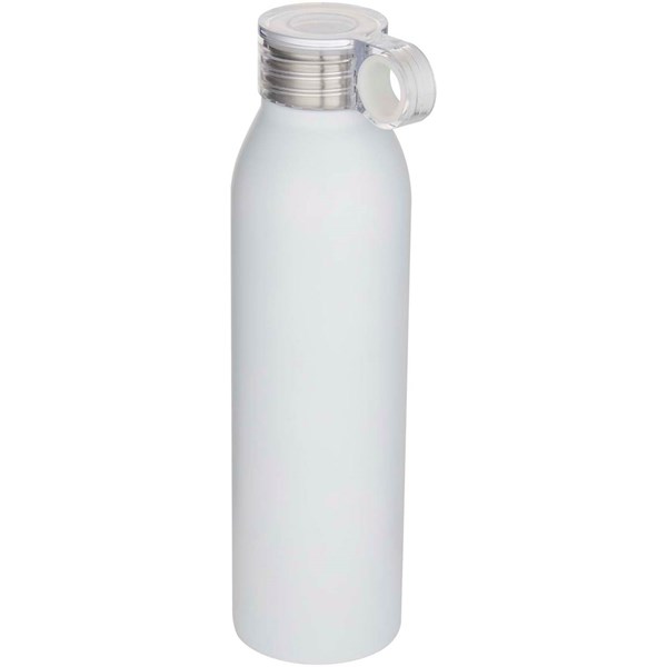 Obrázky: Bílá 650ml láhev na vodu z recykl. nerez oceli