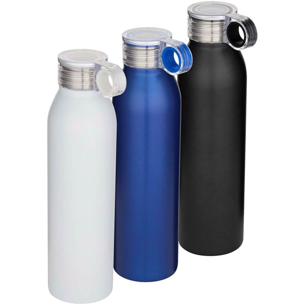 Obrázky: Bílá 650ml láhev na vodu z recykl. nerez oceli, Obrázek 5