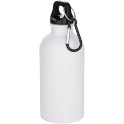 Obrázky: Bílá láhev z nerez oceli 400ml s karab. pro sublim.