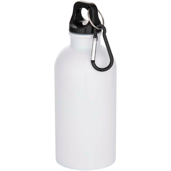 Obrázky: Bílá láhev z nerez oceli 400ml s karab. pro sublim.