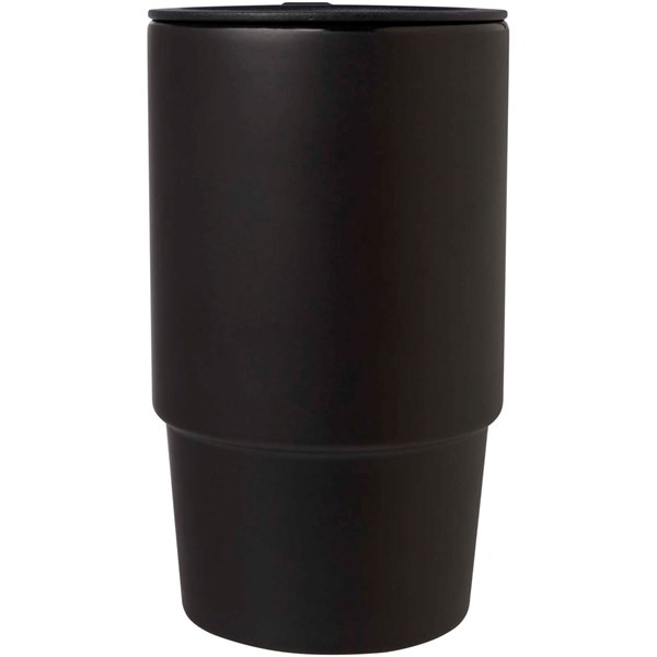 Obrázky: Černý keramický hrnek 450 ml s plastovým víkem, Obrázek 5