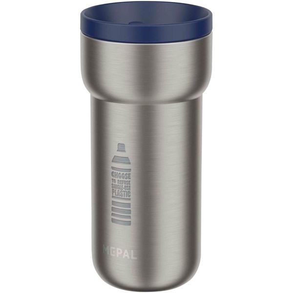 Obrázky: Nerez 375ml termohrnek, modré víčko, Obrázek 2