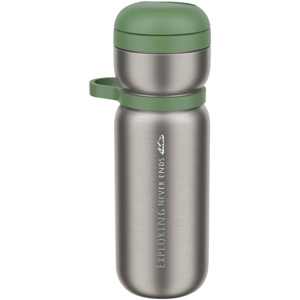 Obrázky: Sportovní nerez termoláhev 600ml, zelené doplňky, Obrázek 2