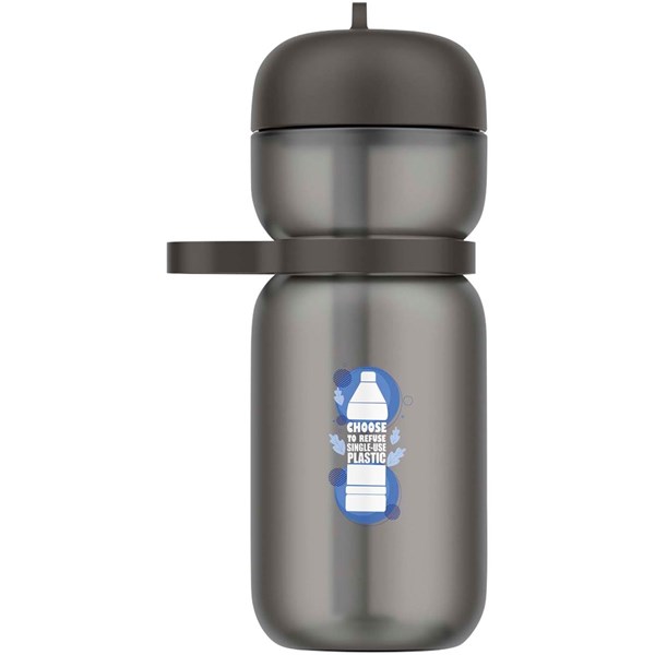 Obrázky: Sport. láhev 600ml, poutko a vykláp. víčko, černá, Obrázek 3