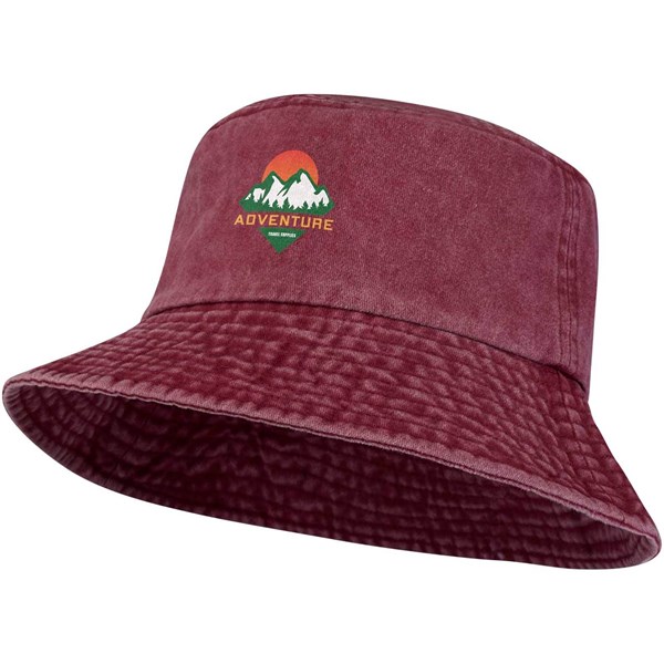 Obrázky: Bavl. sluneční klobouk-sepraný design, vínová, Obrázek 3