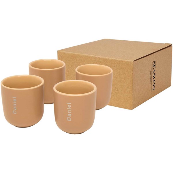 Obrázky: 4dílná sada šálků na espresso 90 ml, béžová, Obrázek 3