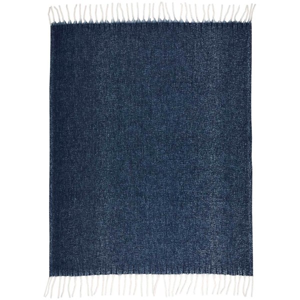 Obrázky: Tm. modrá deka s třásněmi z recykl. materiálu GRS, Obrázek 4