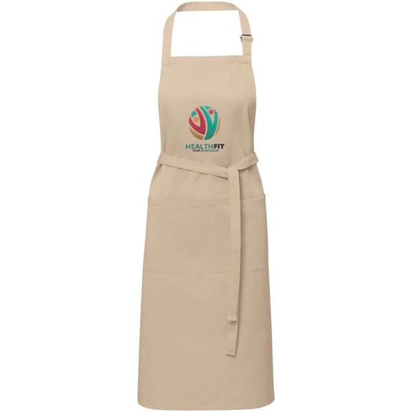 Obrázky: Zástěra s nastavitelným krčním popruhem, béžová, Obrázek 3