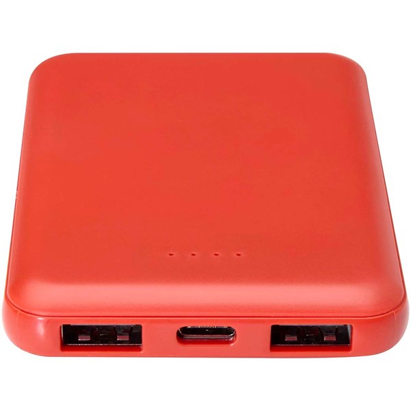 Obrázky: Červená powerbanka 5000mAh typu C z recyk. Plastu, Obrázek 4