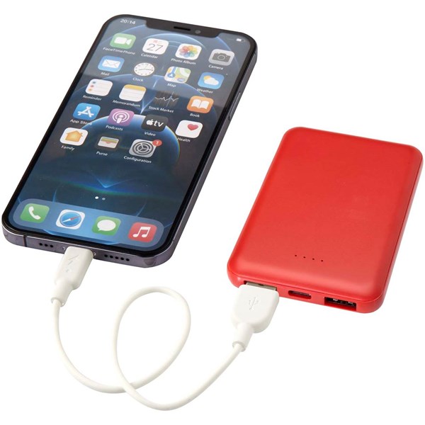 Obrázky: Červená powerbanka 5000mAh typu C z recyk. Plastu, Obrázek 5