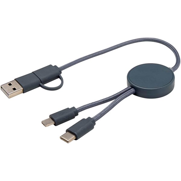 Obrázky: Modrý rychlonabíjecí 27W kabel 5v1, 30 cm, plast, Obrázek 3