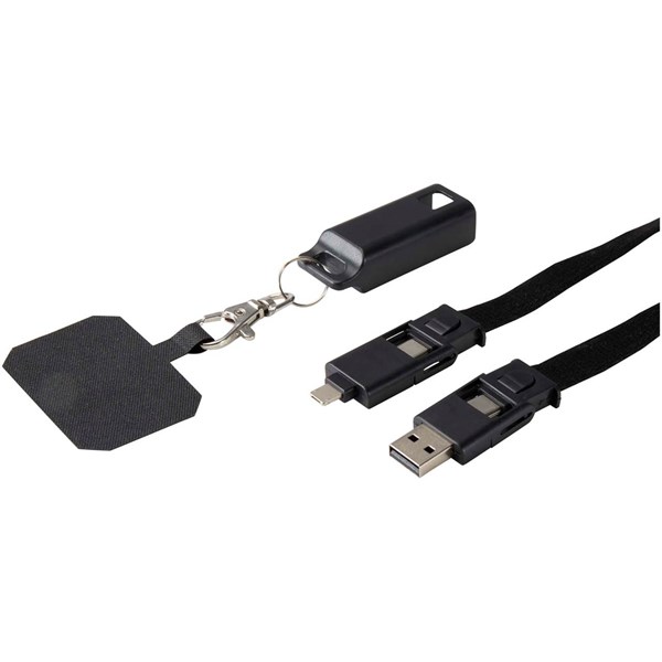 Obrázky: Šňůra na telefon 5v1-datový a rychlonab.kabel,černá, Obrázek 2