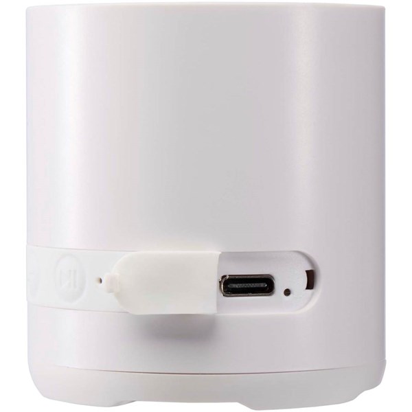 Obrázky: Bílý 3W bezdrátový reproduktor z recykl. plastu, Obrázek 3